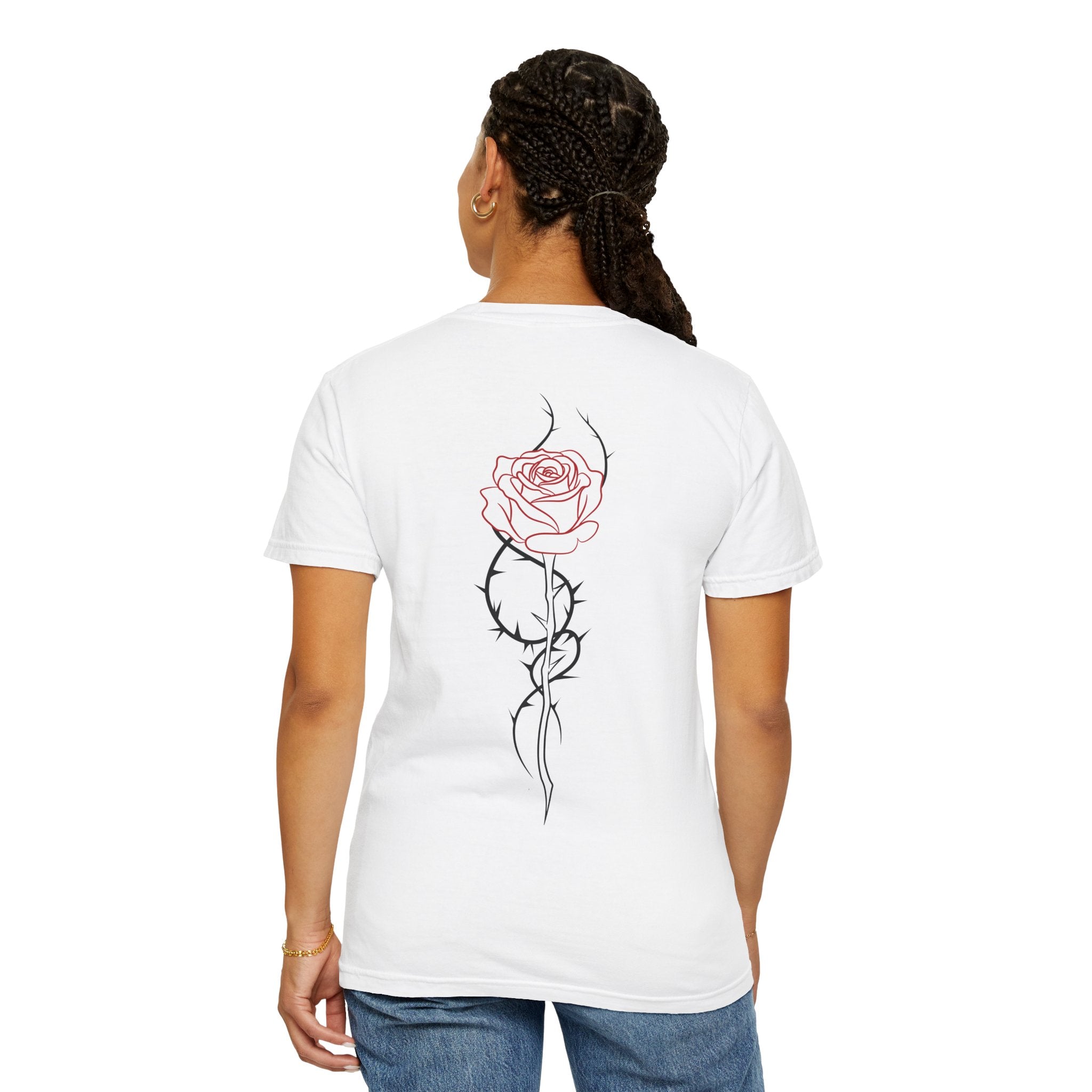 Unisex T-shirt - ROSE - white