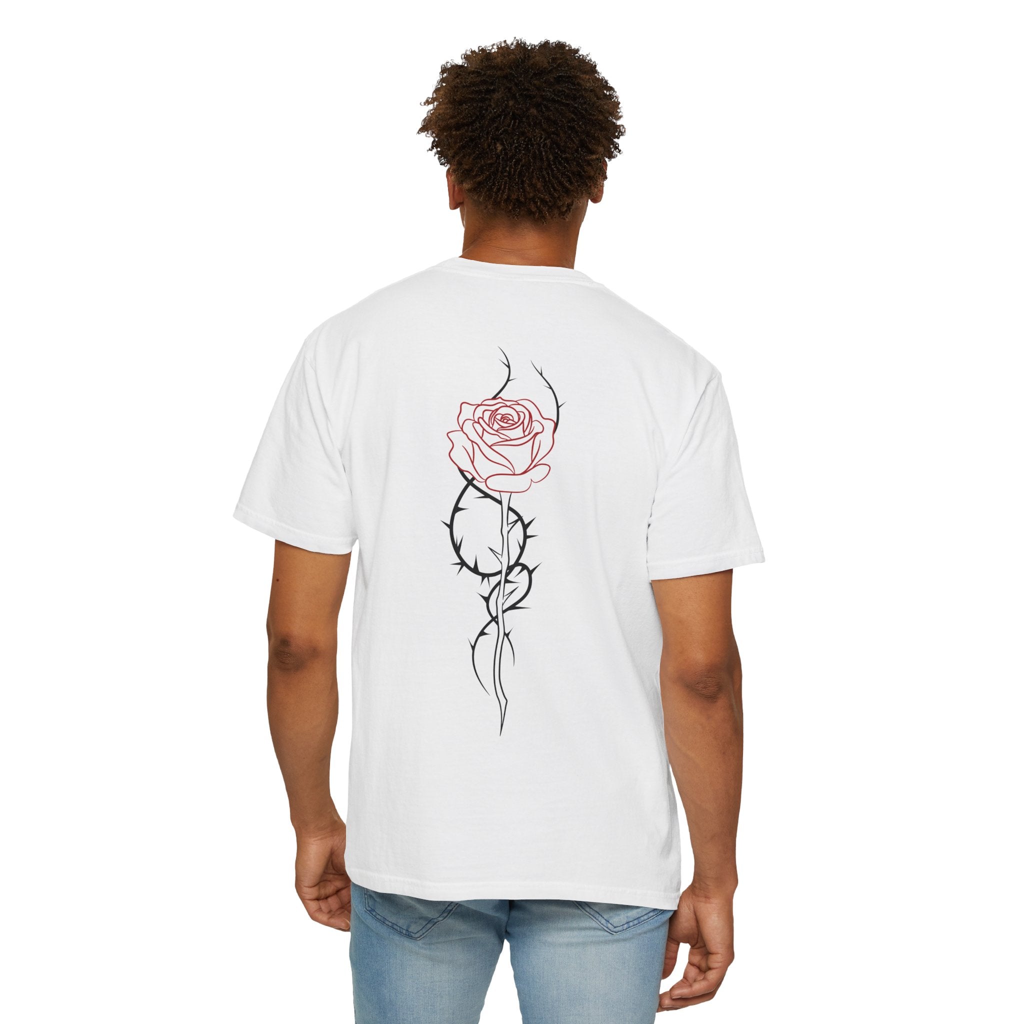 Unisex T-shirt - ROSE - white